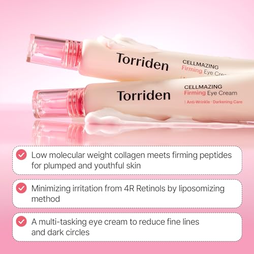 Torriden CELLMAZING Collagen Firming Eye Cream 30ml (1.01 fl.oz) | Wrinkle Improvement and Dark Circles Care | 5D Collagen Complex, 4R Pure Retinol