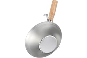 NOENNULL Bucket Scoop Iron Galvanized Cement Bowl Drywall Plaster Mud Pan with Wood Handle for Construction