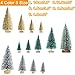 Jolik 26 Pcs Mini Artificial Christmas Trees Frosted Sisal Trees for Christmas Table Décor, 5 Sizes, 4 Colors