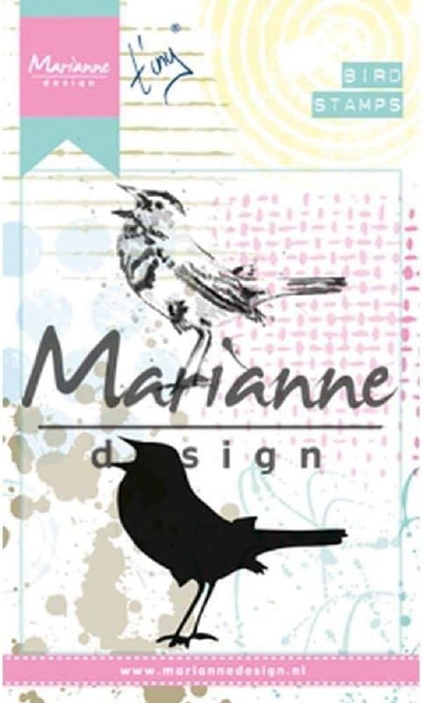Marianne Design Tiny's Birds 2 Cling Stamp Set, Synthetic Material, Multicoloured, 19.7 x 10 x 0.5 cm