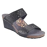 Aetrex Women's Danika Laser Cut Slide Wedge Sandal