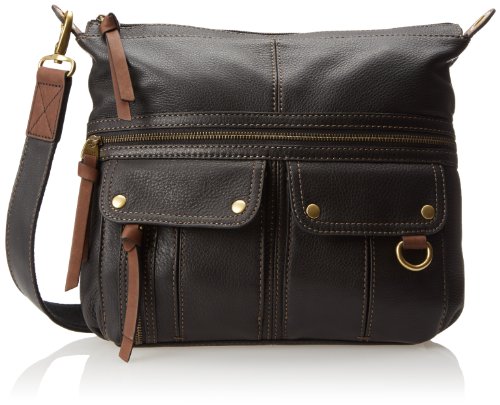 Fossil-Morgan-Top-Zip-Cross-Body-Bag-Black-One-Size