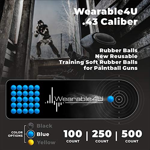 Wearable4U .43 Caliber Rubber Balls New Reusable Training Soft Rubber
