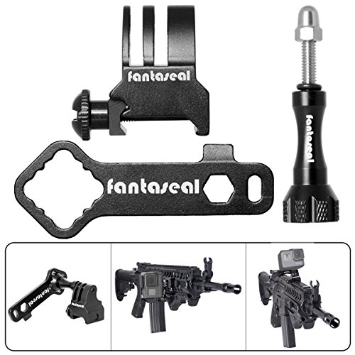 Fantaseal Aluminum Alloy Picatinny Airsoft Gun Rail Mount Kit Picatinny Airsoft Gun Adapter Kit for GoPro Hero 5 Black Hero 5 Session Action Camera for Shotgun Hunting Rifle Pistol Carbine AR-15 M4