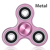 Hand Spinner Fidget Toy, 3-5 Mins Spin Metal Stainless Bearing EDC Fidget Tri-Spinner for ADHD Focus Releasing Stress (Rose Gold)