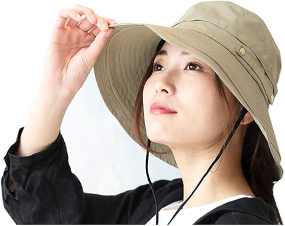 Amazon Co Jp ドリームハッツ 帽子 レディース 撥水 春 夏 Uv 折りたたみ 大きいサイズ つば広 ひも Uvカット帽子 100 紐 あご紐 風で飛ばない 自転車 おしゃれ サファリ ハット レディース帽子 海 遮光 服 ファッション小物