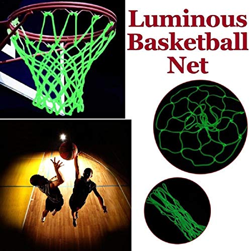 Glowing Basketball Net, Putars Glow in The Dark Outdoor Basketball Net Nylon Glowing Basketball Hoop Rim Net All Weather Thick Replacement Standard Outdoor Sports Accessories Sporting