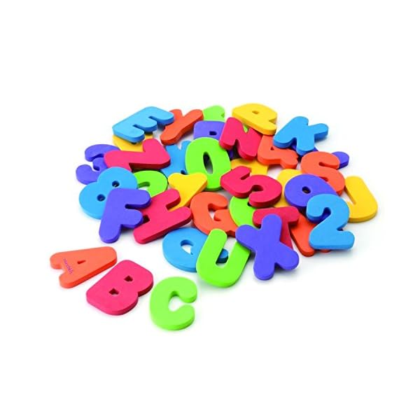 Munchkin-Learn-Bath-Toy-36-Bath-Foam-Letters-and-Numbers-Letters-A-Z-Numbers-0-9 Munchkin Learn Baby Bath Foam Letters & Numbers, Mess-Free Baby Bath Toys & Shower Toys, Sticks on Tiles & Porcelain…