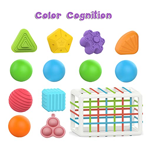 Baby Shape Sorting Toy, Sensory Shape Sorting Toy Set with Elastic
