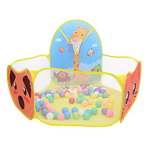 AutoLover Kids Play Tent Foldable Ocean Ball Pit Pool Indoor Outdoor Play House for Children Play Set Toy(YELLOW)