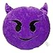 EvZ Emoji Devil Face Emoticon Cushion Stuffed Plush Soft Pillow, Official Certified, 32cm Purple