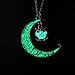 Onairmall Luminous Series Owl Moon Necklace Fluorescent Necklace,Glow in The Dark (Green)