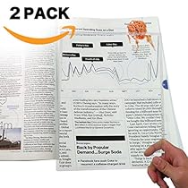 MagniPros (2 Pack) 3X(300%) Full Page Magnifier / Plastic Magnifying Sheet Fresnel Lens 7.5