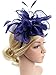 Urban CoCo Women's Vintage Flower Feather Mesh Net Fascinator Hair Clip Hat Party Wedding (Navy Blue-Series 4)