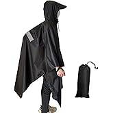 Missmat Hooded Rain Poncho,Multi Use Waterproof Raincoat,For Hiking, Camping and Emergency,Suitable for Unisex Adults