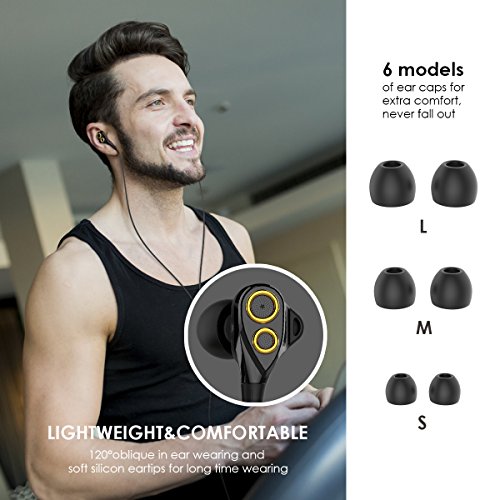 Earbuds, UiiSii DT200 In Ear Headphones with Microphone and Volume Control, Dual Drivers Earphones with HiFi Audio, Deep Bass for Noise Isolating, Compatible with Apple Headphones, Android(Black) - Thumbnail 4