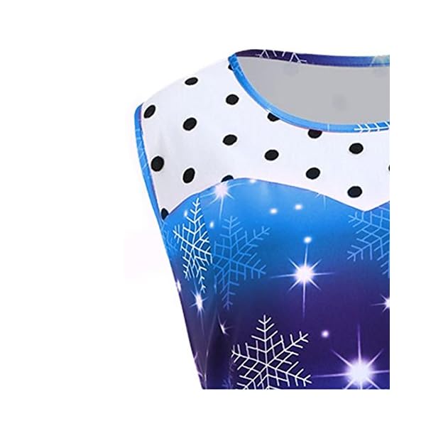 Elogoog Women Christmas Dress, Vintage Sleeveless Rainbow Mini Xmas Party Swing Gown - Image 4