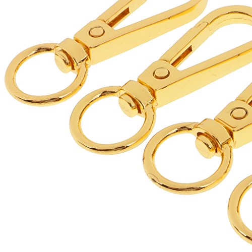 Dovewill 4 Pieces Alloy Lobster Swivel Clasps Clips Bag Key Ring Hook Keychain Hook Jewelry Findings - Gold, 12mm