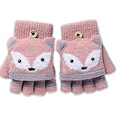 RONGXG Baby Cartoon Winter Glove Hanging Neck Knit Warm Mitten with Rope Kid Full Finger Glove Xmas Gifts for 0-3 Years Old