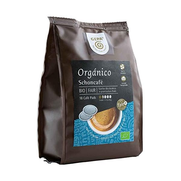 Gepa Orgánico mild Pads - 1 Karton mit 6 Pack -18 x 7g je Pack. Grundpreis pro 100g: 3,29€