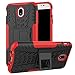 Galaxy J7 Pro J730G Case,Mama Mouth Shockproof Heavy Duty Combo Hybrid Rugged Dual Layer Grip Cover with Kickstand for Samsung Galaxy J7 Pro J730G 2017(with 4 in 1 Packaged),Red