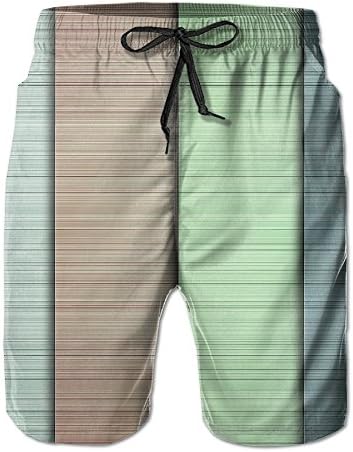 XIYX Minimal Stripes Men's Fashion Fit Summer Shorts Swim Trunk Quick Dry Casual Summer Beach Shorts With Pockets