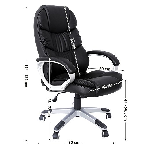 SONGMICS-Sedia-da-Ufficio-Sedia-Girevole-Office-Poltrona-Sedia-Nero-OBG24B