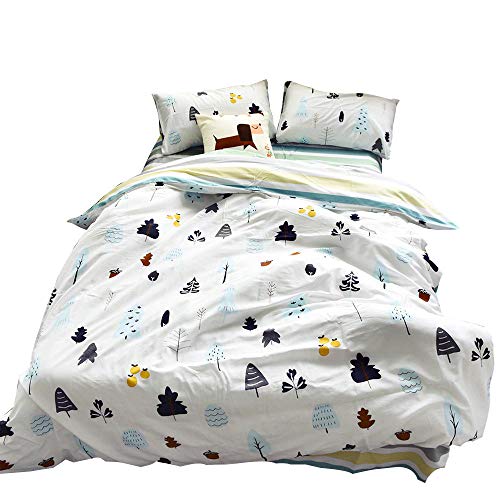 VM VOUGEMARKET Lightweight 100% Full Cotton-3pc Duvet Cover Sets,Bright Designed Print Pattern Bedding Set(1 Duvet Cover + 2 Pillow Shams)-Comfortable,Breathable,Soft-Full/Queen,Style 1