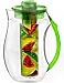 Vremi Fruit Infuser Water Pitcher - 2.5 liter Plastic Infusion Pitcher with Lid for Loose Leaf Tea - Large BPA Free Infuser Pitcher with Spout - 84 oz Sangria Pitcher Vodka Infuser Insert - Green