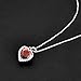 Love Heart Necklace Created January Birthstone Necklace Jewelry Simulated Garnet Sterling Silver Necklace Gifts for Mom