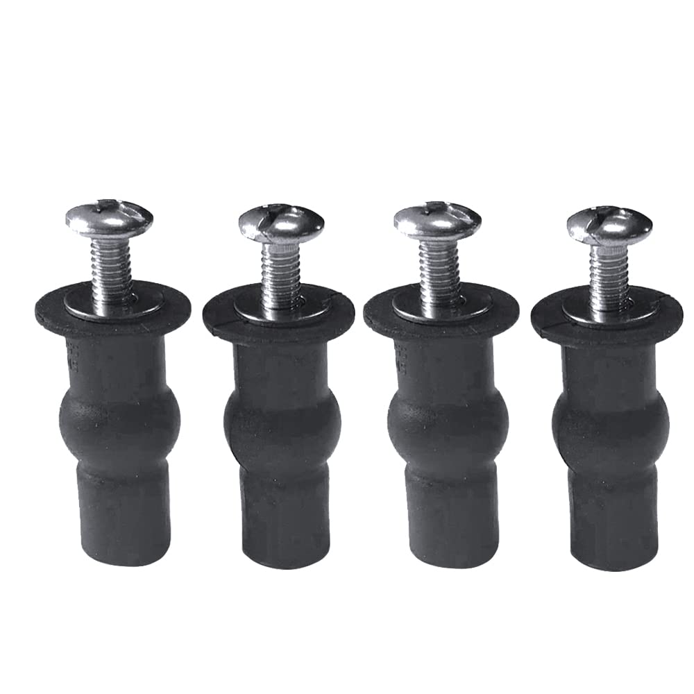 Toilet Seat Expanding Screws Seat Lid Fixings Hinges, M6 Rubber Top Nuts Screws, Universal Blind Hole Fittings, Pack of 4