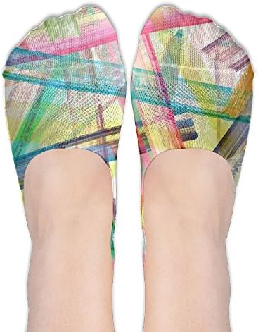 NEW Large Colored Pen Drawing Womens No Show Socks Thin Low Cut Casual Socks Non Slip