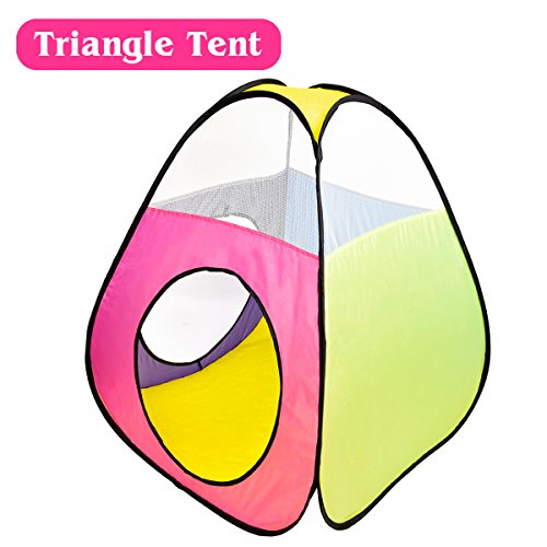 6pc Pop Up Children Play Tent w/ 3Crawl Tunnel & 3Tents - Kids Tents for Boys, Girls, Babies & Toddlers for Indoor & Outdoor