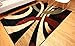 Feraghan/New City Brand New Contemporary Modern Wavy Circles Area Rug, 4' Round, Black/Brown/Beige