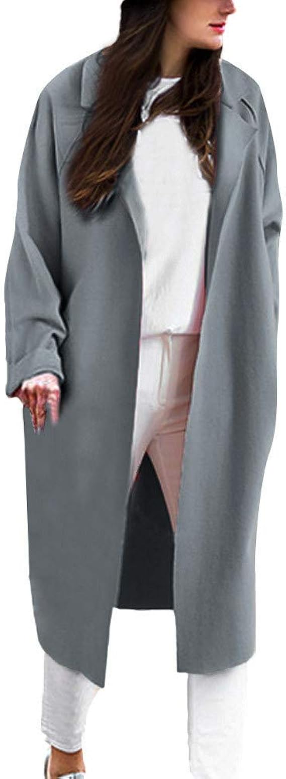 Amazon Cookinty レディース コート ジャケット ロング カラー 無地 秋冬 冬 おしゃれ アウター 大きめサイズ カジュアル 体型カバー ゆったり オーバーサイズ 普段着 通勤 人気 アウトドア 暖かい カーディガン トレンチ 日常 可愛い フォーマル 事務服 オフィス
