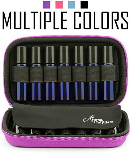 Aroma Outfitters Essential Oil Carrying Case. Premium Storage Protection & Organizer for Roller Bottles. Carry Case Protects up to 14 Roller Balls and Sample Drams - Perfect for Travel (Pink)