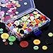 Outus 500 Pieces Buttons Resin Button Round Craft Buttons with Plastic Storage Box, 2 and 4 Holes, Assorted Colors and Sizes