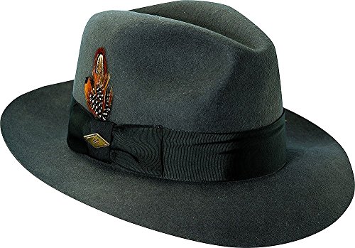 Stacy Adams Men's Cannery Row Wool Felt Fedora Hat, Gray, X-Large