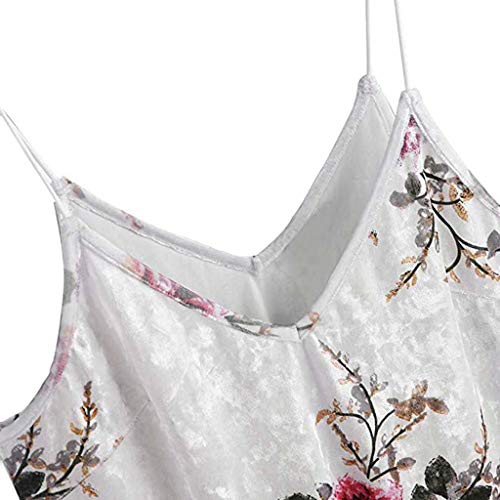 image for TWGONE Women Sleeveless Casual Basic Strappy Velvet V Neck Camis Tank 