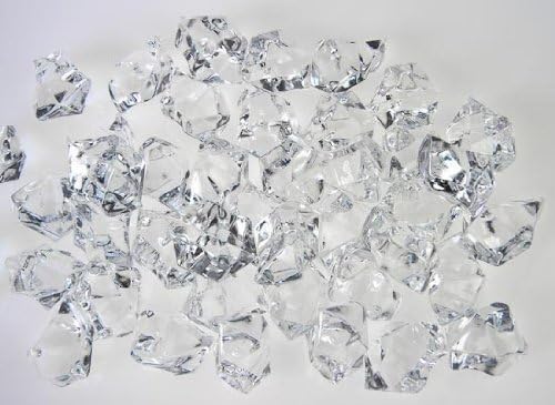 CJESLNA Translucent Clear Acrylic Ice Rocks for Vase Fillers or Table Scatters 3-Pack