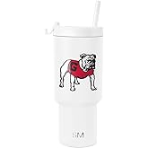Simple Modern Officially Licensed Collegiate Georgia Bulldogs 30 oz Tumbler with Flip Lid and Straws | Insulated Cup Stainless Steel | Retro Vault Collection | University of Georgia