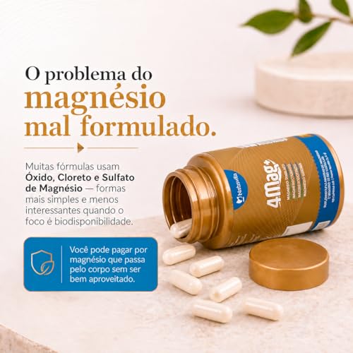 Kit 360 cápsulas Magnésio Quelato 4 em 1. Dimalato + Bisglicinato + Citrato + Taurato + Vitamina D3