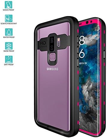 Valfrid Galaxy S9+ Plus Case, 360°Full Curved Glass Upgraded Durable Protective Shockproof Snowproof Clear Screen Protector for Samsung Galaxy S9 Plus 2018 Release - Pink
