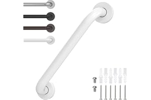 12 Inch Grab Bars for Wall White, Safety Shower Grab Bars for Seniors Elderly Handicapped, Handicap Grab Bars for Shower with Concealed Screws, Tesuchan