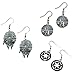 Star Wars Millennium Falcon, Etched Deathstar & Imperial lColor Logo (3-Pair Assortment) Cute Girl Dangle Earrings By Athena