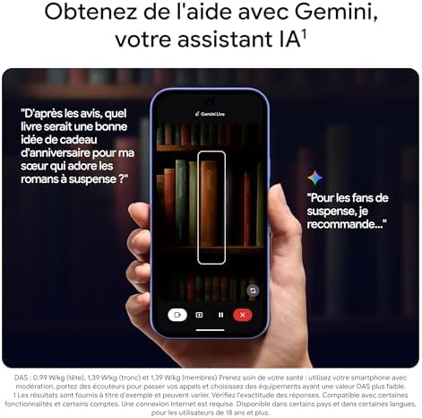 Pixel 10a – Sept Ans de mises à Jour et de Nouvelles fonctionnalités, Plus de 30 Heures d'autonomie, Coach Photo, Gemini Live, Sécurité Pixel – Brume, 128GB