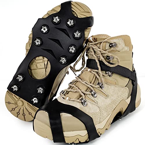 11 Spikes Crampons, Upgraded Version Stainless Steel Anti-Slip