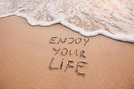 Amazon Com Inspirational Quote Written In Beach Sand Enjoy Your Life A 18x12 Gallery Quality Metal Art Posters Prints