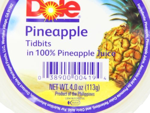 5 Dole+Pineapple+Tidbits+Juice+4+Ounce