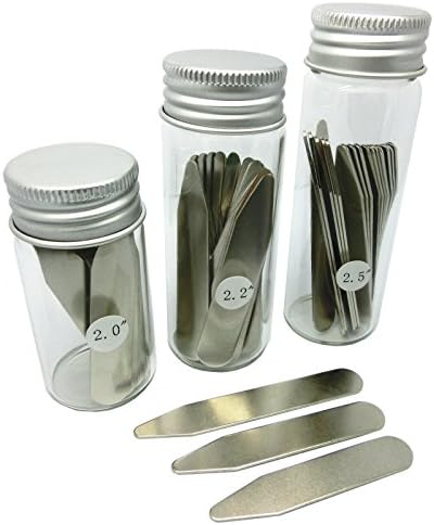 Shang Zun 60 Pcs Metal Collar Bones with 3 Clear Glass Bottles, 3 Sizes